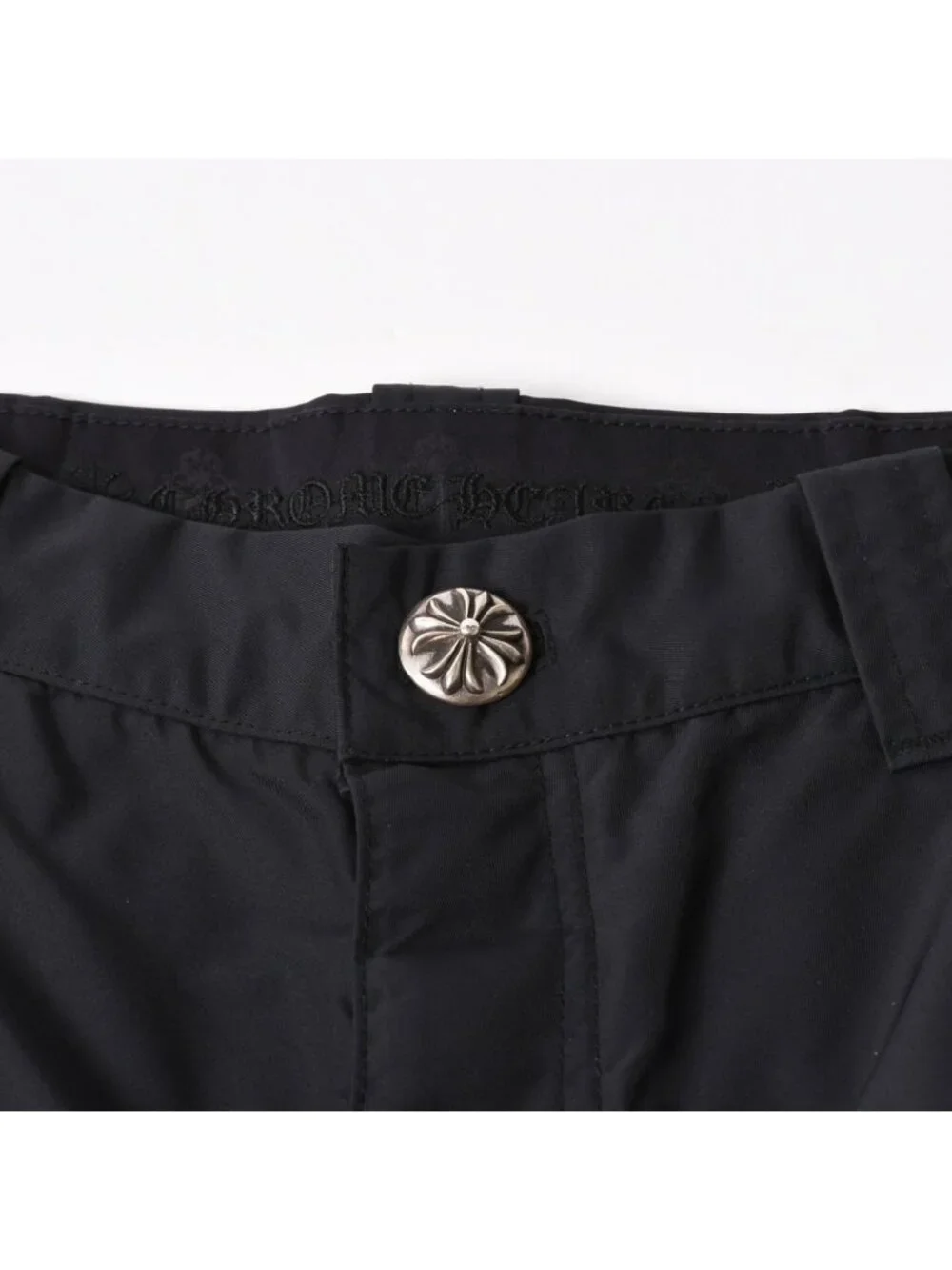 Chrome Hearts Carpenter Double Knee Work Pants Cross Ball Horseshoe Black Nylon